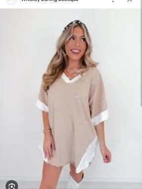 Beige Tee Shirt Dress From Whiskey Darling Brand Is Blue Velvet